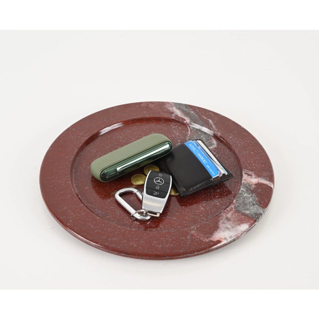 Mid-Century Porphyry Red Marble Decorative Plate, 1950s For Sale - Image 3 of 13