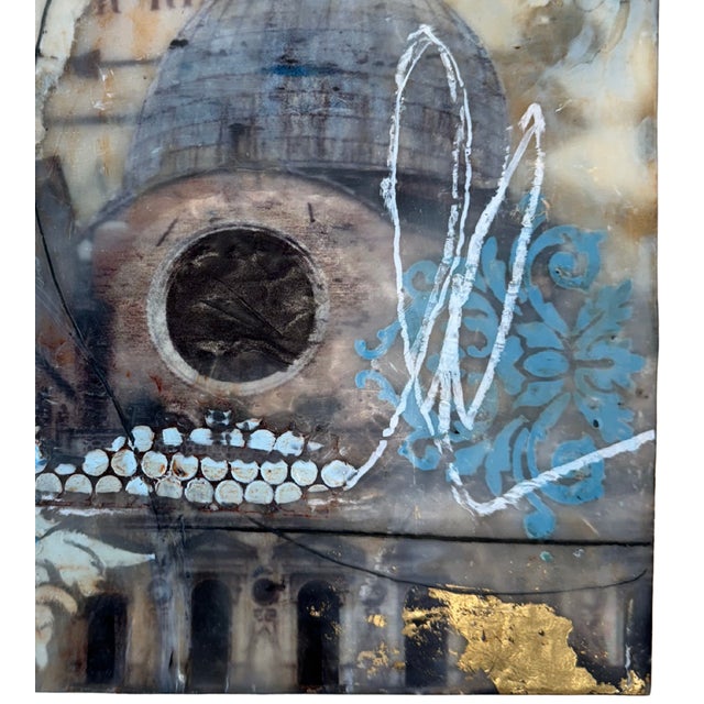 Contemporary Abstract Encaustic Painting "Inspired by Venice #1" by Therese Cook For Sale - Image 4 of 4
