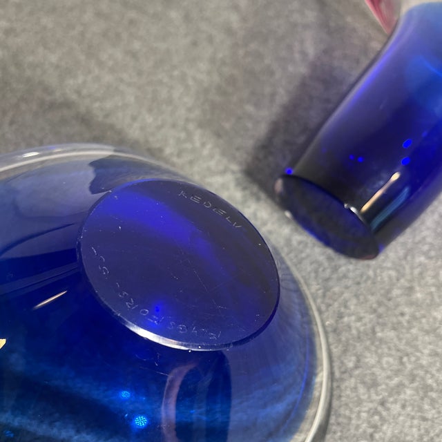 Mid 20th Century Flygsfors Coquille Glass Bowl & Vase Set- 2 Pieces For Sale In Orlando - Image 6 of 7