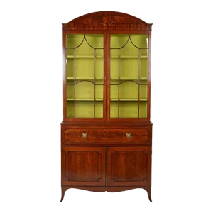 A Fine George III Flame-Figured Mahogany Secretaire Cabinet