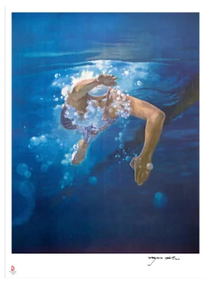 Kim Hyang, Swimmer, Lithograph, 2008