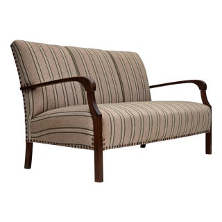 Danish Two-Seater Sofa in Beige Furniture Wool Fabric, 1950s For Sale