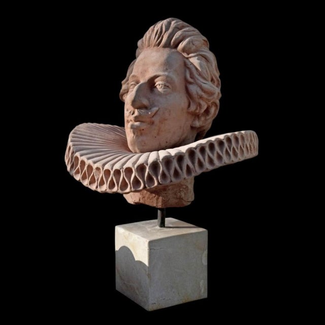 Ceramic Cosimo of Tuscany Head, 1950, Terracotta For Sale - Image 7 of 8