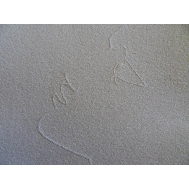 Jean Cocteau (1889-1963) (after) Profile of a Man Wood engraving by embossing Signed in the plate On paper from Moulin de...