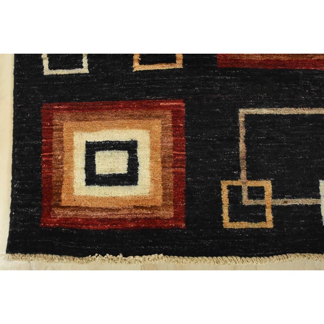 Fine Gabbeh Runner 3’2” X 15’2” Black Wool Contemporary Hand-Knotted Rug For Sale - Image 11 of 14