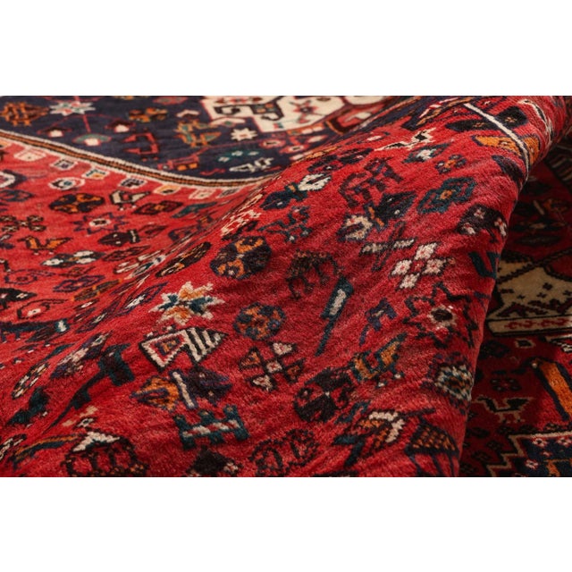 Textile Antique Persian Qashqai Rug, 06'01 X 09'01 For Sale - Image 7 of 10