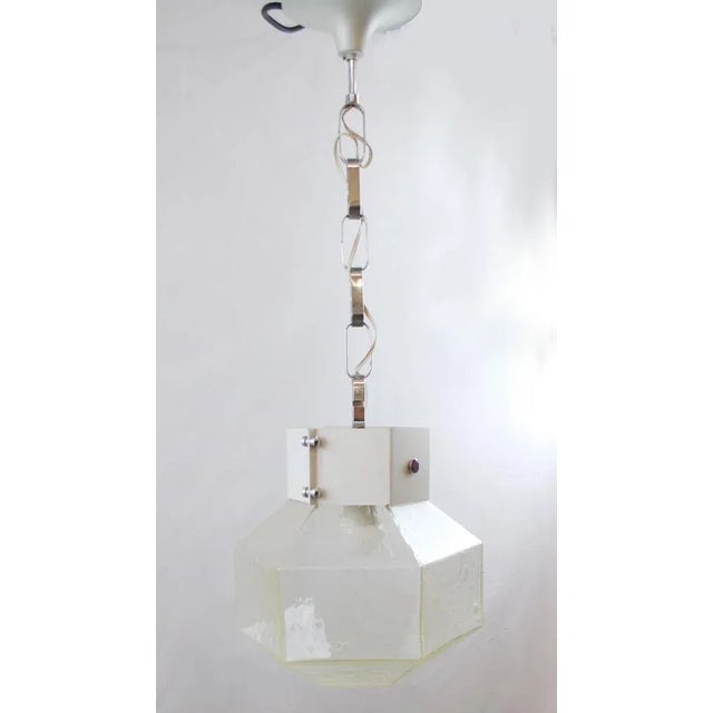 Polygonal Chandelier in Pulegoso Glass in the Style of Gaetano Sciolari, 1970s For Sale - Image 9 of 13