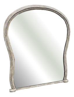 Large Antique English Painted Hour Glass Framed Mirror, 1800s