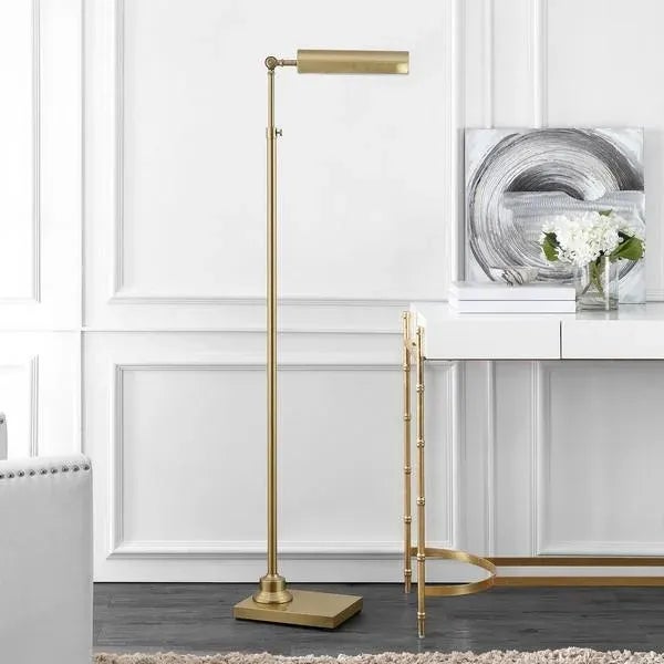Safavieh Renla Pharmacy Floor Lamp in Brass For Sale - Image 4 of 6