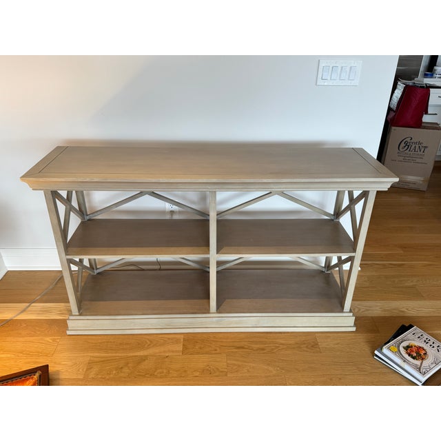 Wood Ballard Designs Wood Console / Media Table For Sale - Image 7 of 8
