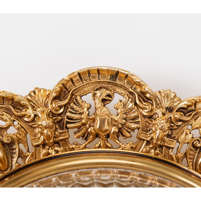 1950s Spanish Empire Gilt Bronze Eagle Flush Mount Ceiling Light For Sale - Image 6 of 15