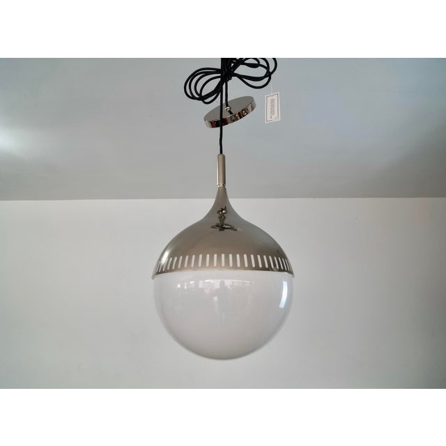 2010s Mid-Century Modern Style Jonathan Adler Nickel & Glass Pendant - Brand New For Sale - Image 5 of 12