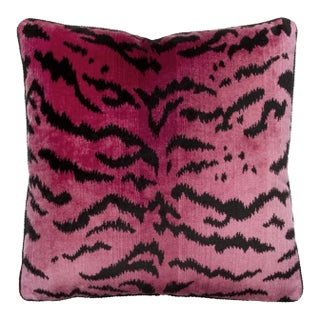 The House of Scalamandré Tigre Pillow, Reds & Black For Sale