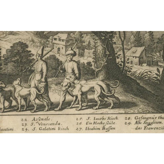 Black Matthäus Merian the Elder, Constantinople Panorama, 1635, Engraving For Sale - Image 8 of 12