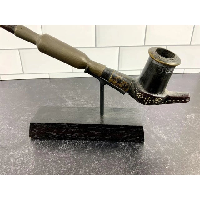 Early 20th Century Ceremonial Smoking Pipe of the Dinka Tribe Professionally Mounted For Sale In New York - Image 6 of 9