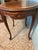 Vintage French Louis XV Style Carved Walnut Oval Side Table With Shell & Floral Motif For Sale - Image 4 of 4