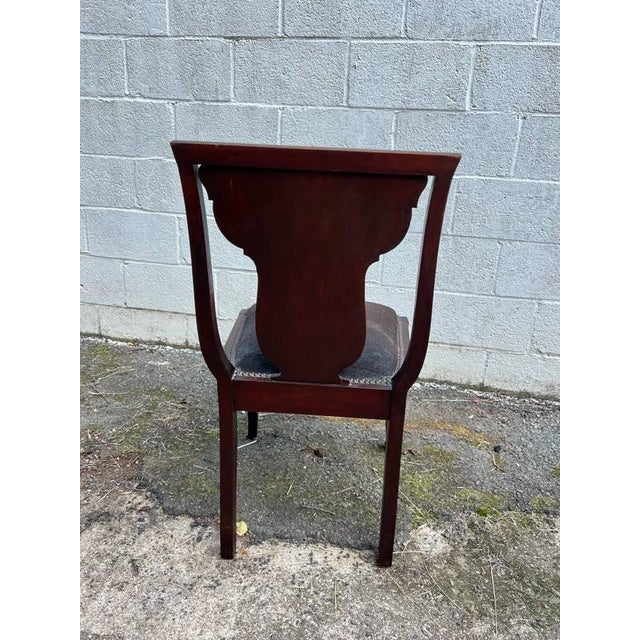 19th Century 19th Century Antique Victorian Style Mahogany Marquetry Inlaid Needlepoint Side Chair For Sale - Image 5 of 12