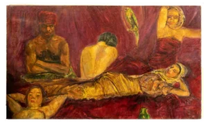 Antonio Feltrinelli, Odalisques, Oil Painting, 1930s
