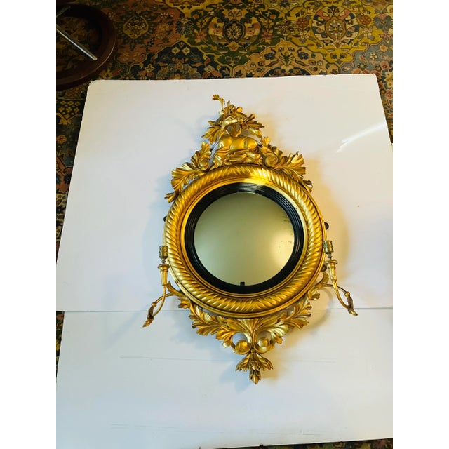 Gold Early 19th Century English Regency Period Convex Mirror For Sale - Image 8 of 8