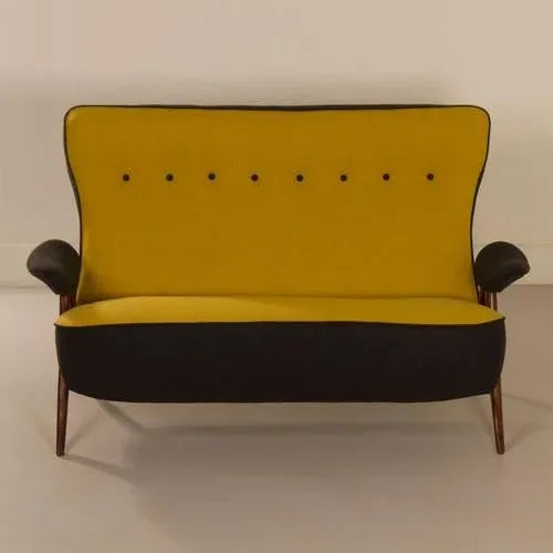 Black Model 105 Hairpin Sofa by Theo Ruth for Artifort, 1950s For Sale - Image 8 of 13