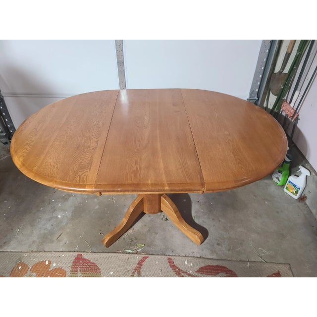 1990s Vintage Cal Oak, Inc. Solid Oak Dining Table and Four A-America Chairs. Total Suite of 5. For Sale In Boise - Image 6 of 13