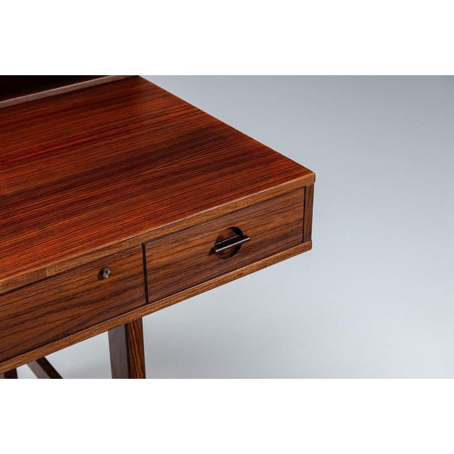 Flip-Top Partners Desk in Rosewood attributed to Peter Løvig Nielsen for Løvig, Denmark, 1960 For Sale - Image 15 of 18