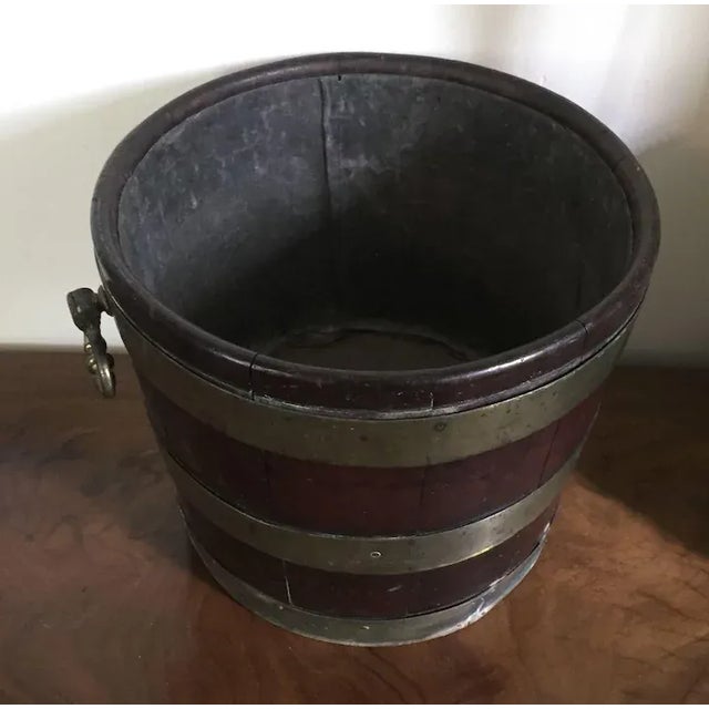 Brass 1780 George III Mahogany Brass Bound Peat Bucket For Sale - Image 8 of 11