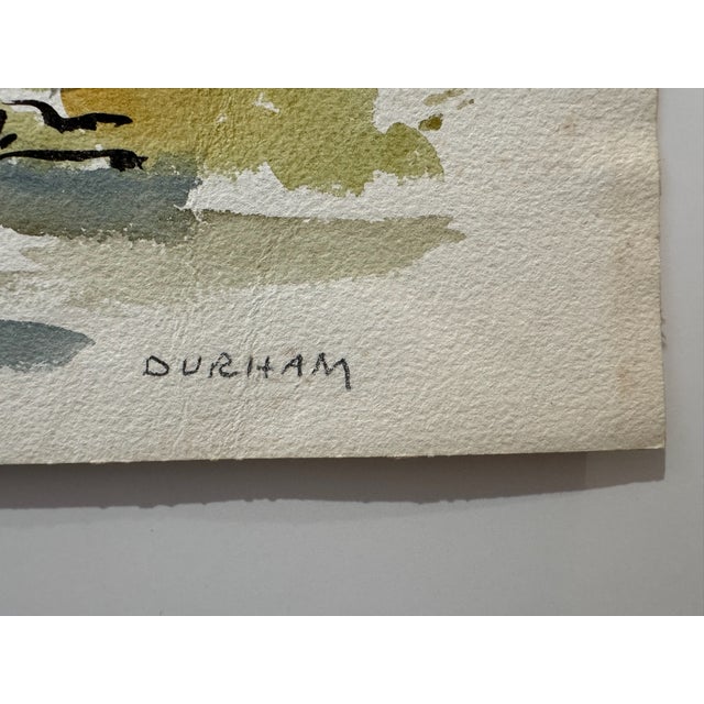 Henry Emil Salloch Original Watercolor on Paper Durham, 1962. For Sale - Image 4 of 7