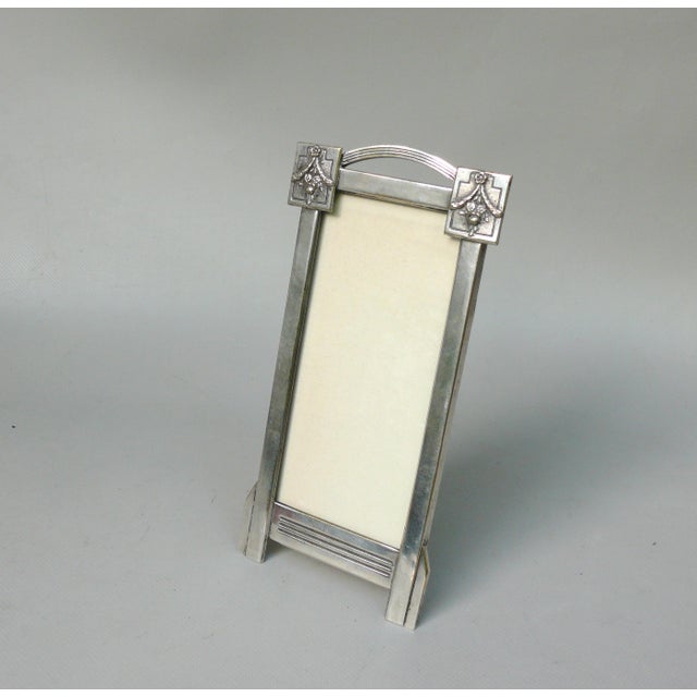 19th Century Art Nouveau Silver-Plated Picture Frame, 1890s For Sale - Image 5 of 12