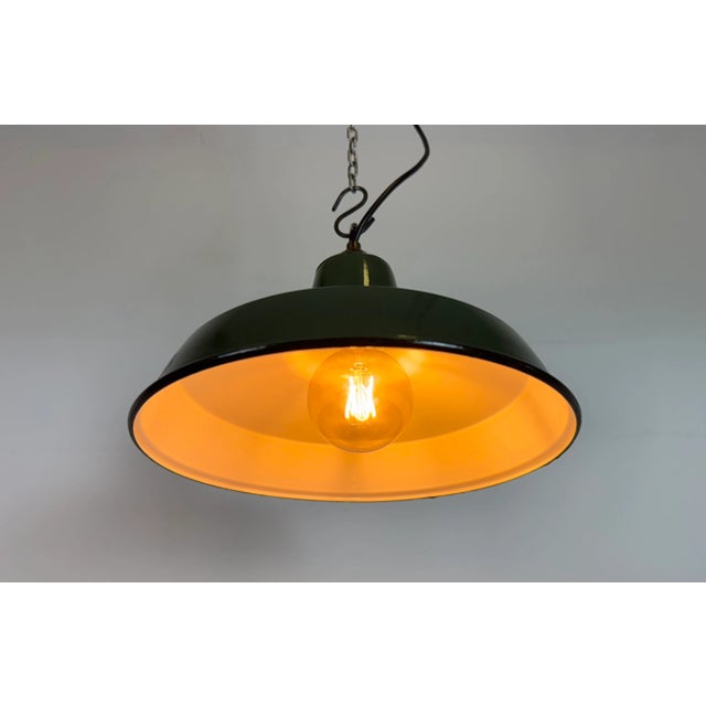 Industrial Green Enamel Factory Pendant Lamp from Multi Electrical Co., 1960s For Sale - Image 18 of 18