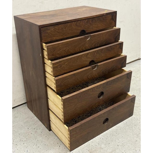 A rare and excellent quality Danish rosewood chest of drawers, designed by the highly collectible Kai Kristiansen for...