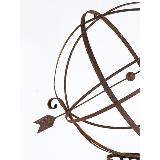 English Mid-20th Century Iron Armillary Sphere on Stand For Sale - Image 13 of 14
