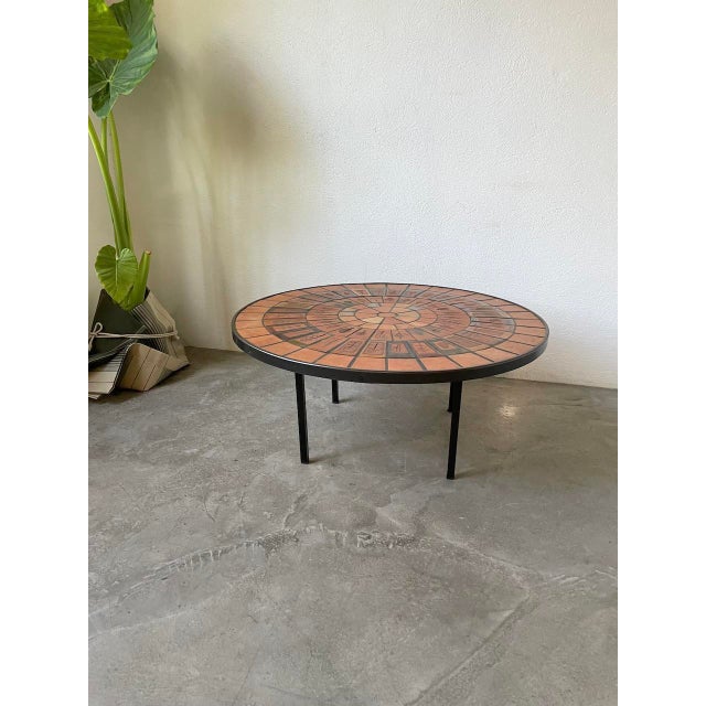 Vintage Coffee Table with Metal Base by Roger Capron, 1950s For Sale - Image 10 of 18