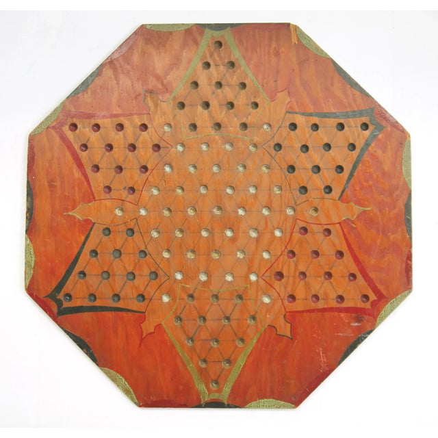 Brown Circa 1930s Handmade Chinese Checkers Gameboard For Sale - Image 8 of 8
