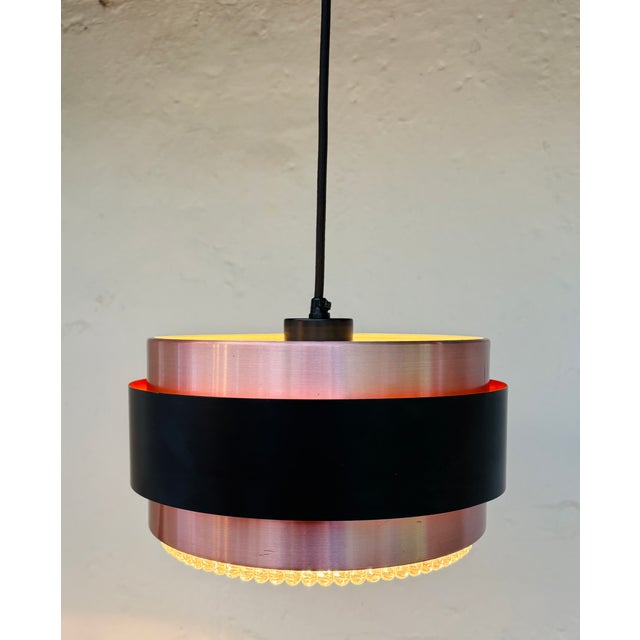Metal Saturn Pendant Lamp in Copper and Black Metal by Jo Hammerborg for Fog & Mørup, 1960s For Sale - Image 7 of 14