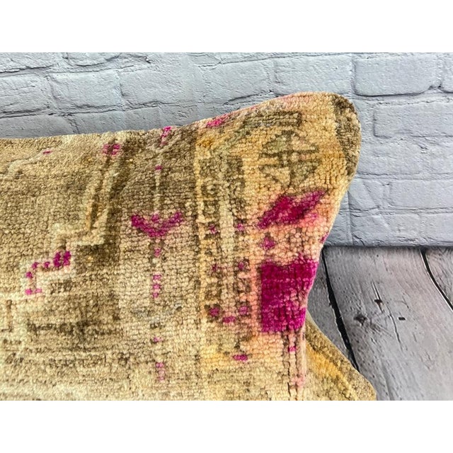 Turkish 16 x 24 Rug Pillow Ottoman Opal Turkish Pillow Cushion Cover For Sale - Image 3 of 4