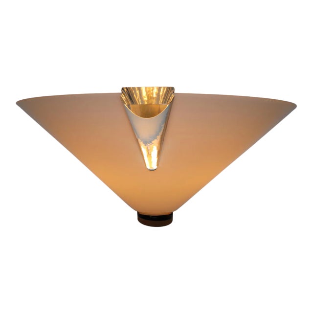 1980s Modern Murano Wall Lamp White Glass For Sale