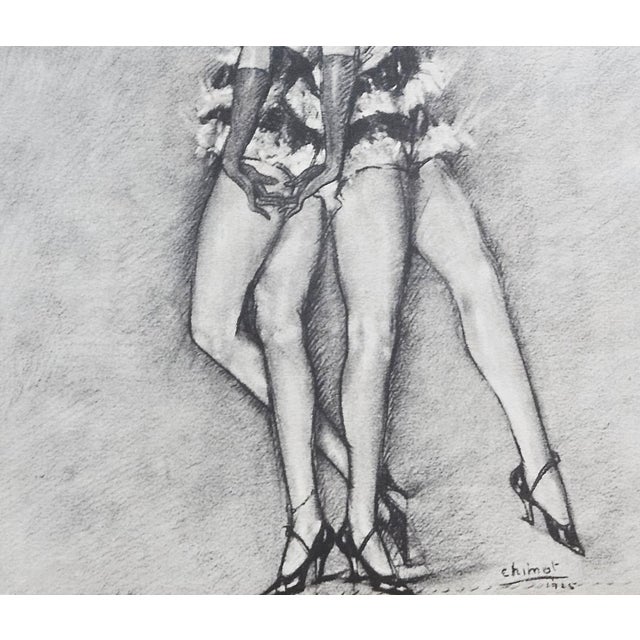 Art Deco 1925 French Art Deco Lithograph- Dancers For Sale - Image 3 of 3