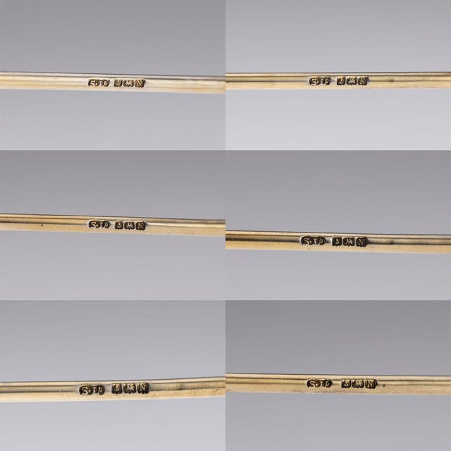 Vintage 20th Century English Silver Pheasant Cocktail Sticks, 1937, Set of 6 For Sale - Image 15 of 16