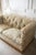 Vintage Damask Traditional Tufted Rolled-Arm Sofa With Fringe Skirt For Sale - Image 18 of 18