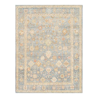 Pasargad Home Oushak L. Blue Wool Area Rug- 8'11'' X 11'11'' For Sale
