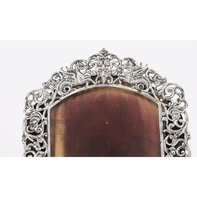 Antique 19th Century Sterling Silver Photo Frame from Jacob & Co. Rosenthal For Sale - Image 3 of 14