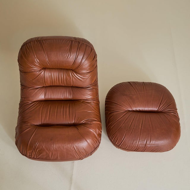 Italian 'Tumble' Lounge Chair + Ottoman by Adriano Piazzesi from Tre D, 1973 For Sale In Chicago - Image 6 of 11