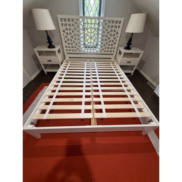 2020s Moroccan Lattice Bed (Queen) For Sale - Image 5 of 16