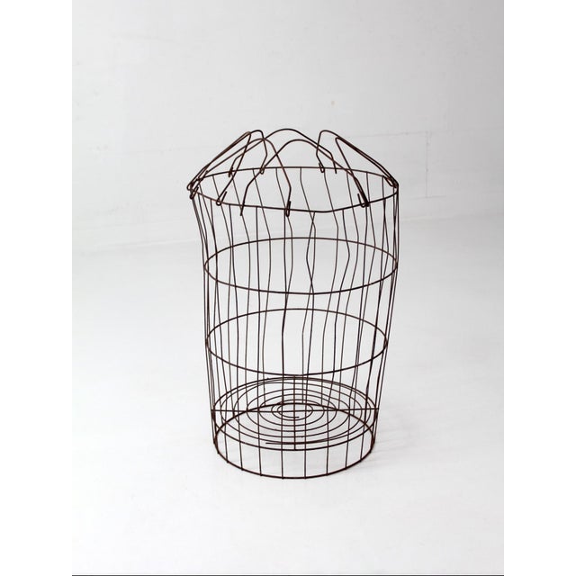 Antique Wire Gathering Basket For Sale - Image 13 of 18