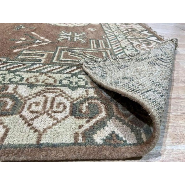 9x12 Brown Hand-Knotted Wool Triple Medallion Classic Traditional Carpet Rug For Sale - Image 4 of 9