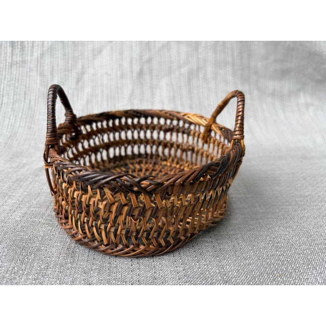 Small Vintage Woven Wicker Basket For Sale - Image 11 of 15