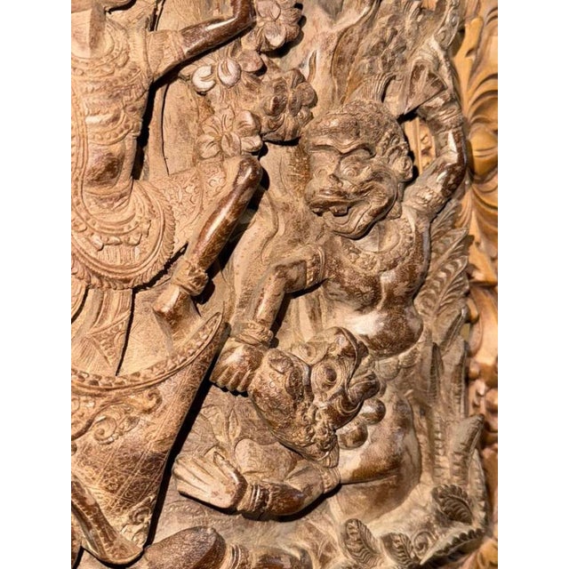 Indonesian Artist, Large Deeply Carved High Wall Relief of Ramayana, Ubudpeliatan or Gianyar, Bali, 19th Century, Teak For Sale - Image 4 of 10