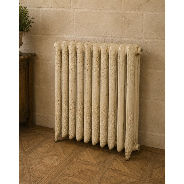 Metal 19th Century Floral Cast Iron Radiator, 1890s For Sale - Image 7 of 7