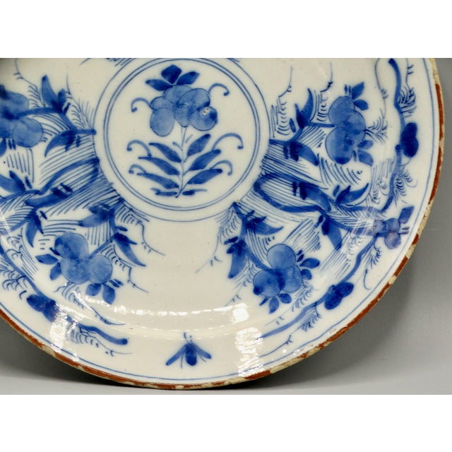 Late 18th Century 18th-Century.Chinoiserie Delftware Plate With Insects & Maker's Mark For Sale - Image 5 of 11